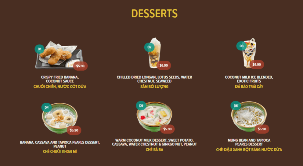 NamNam Desserts Price