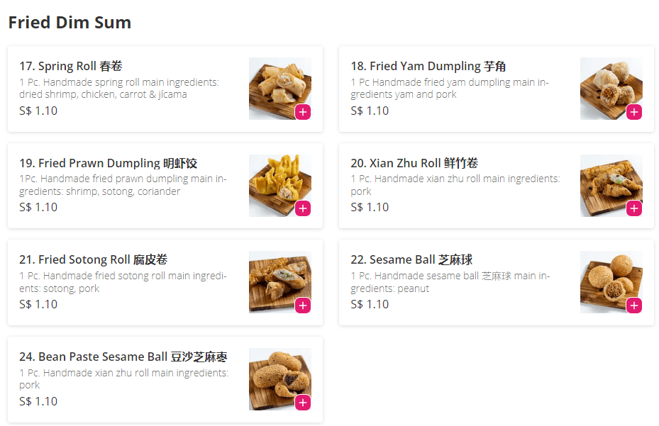 Kimly Fried Dim Sum Prices