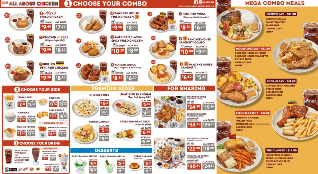 Max's All About Chicken Singapore Menu Price List 2023