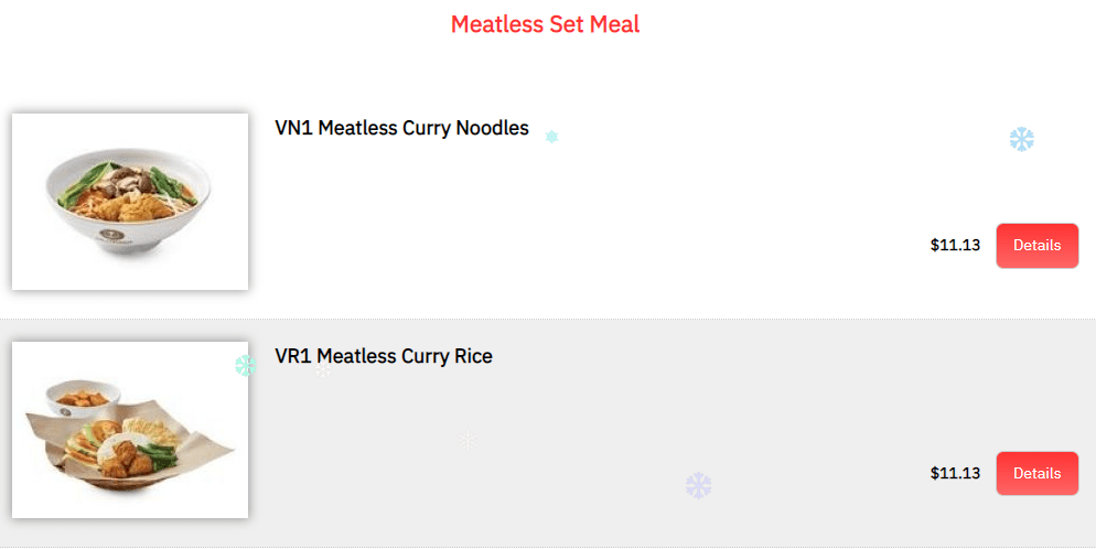 Meatless Set Meal Singapore