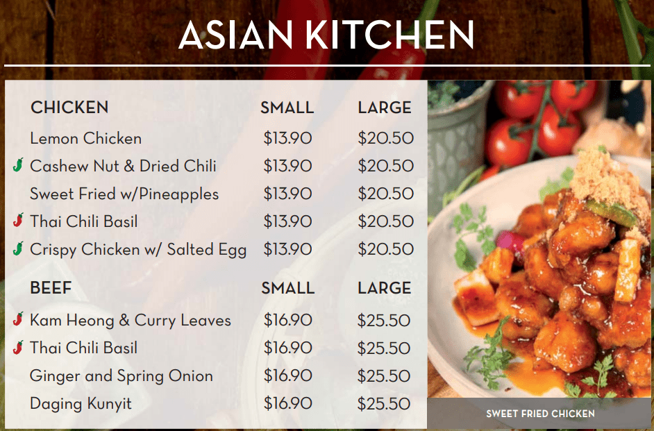 Asian Kitchen Price Menu