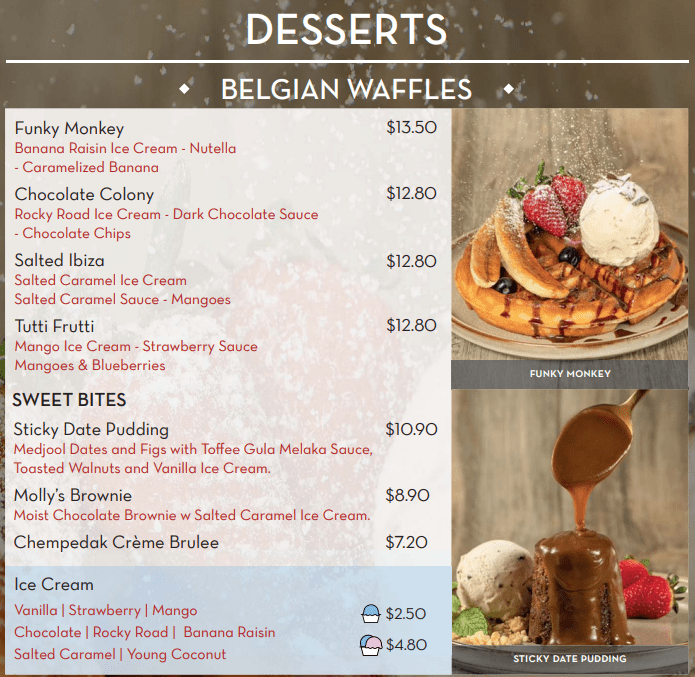 Desserts Price
