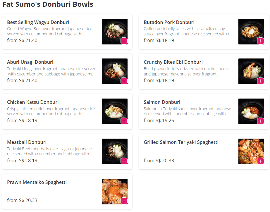 Fat Sumo's Donburi Bowls
