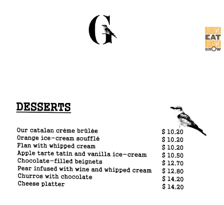 Gaig Restaurant Singapore Desserts Price 