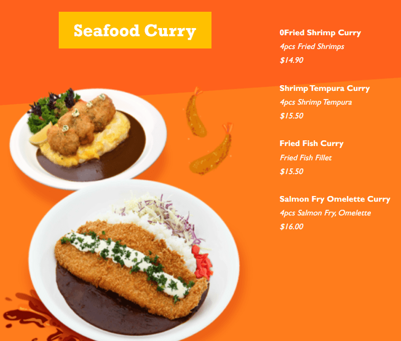 Monster Seafood Curry Menu