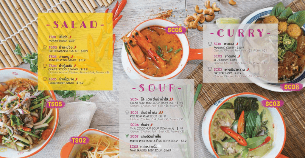 Thai’D Me Up Singapore Salad Menu