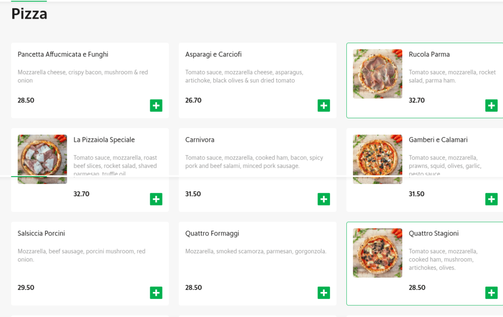 La Pizzaiola Menu Singapore Pizaa list