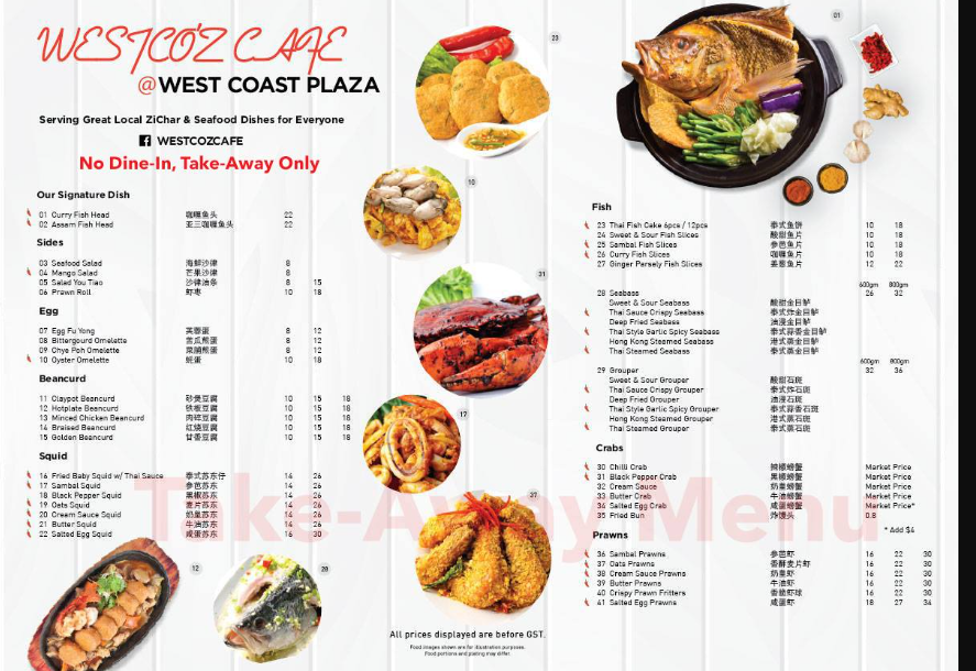 West Coz Cafe Menu Singapore Price