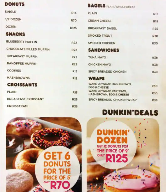 Dunkin Donuts Menu Singapore Price