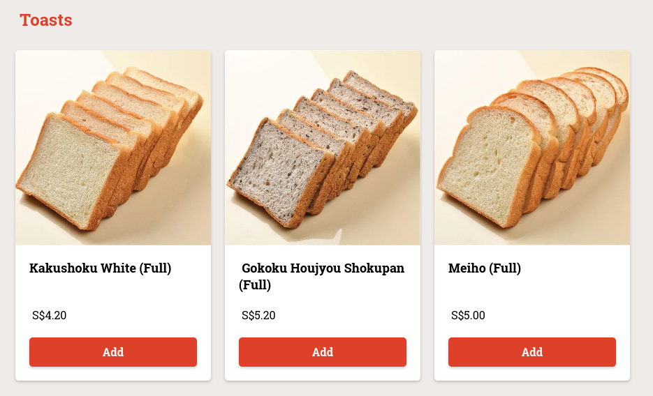 Gokoku Japanese Bakery Menu Singapore Price