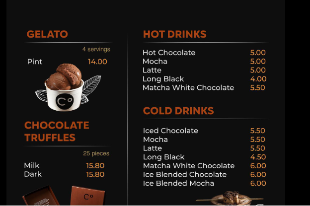 Chocolate Origin Menu Singapore List