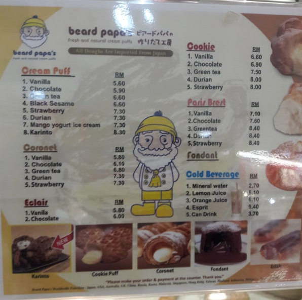 Bread Papa's Menu Singapore List