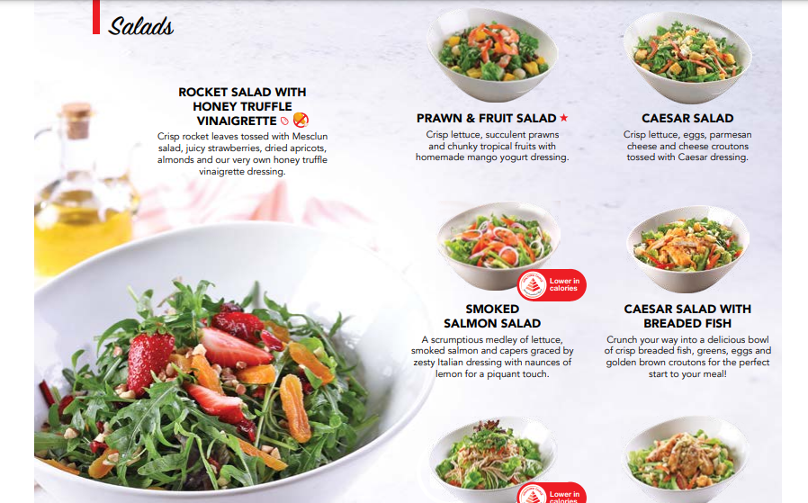 Earle Swensen’s Menu Singapore Salads