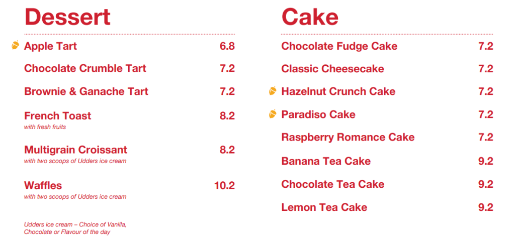 Swissbake Singapore Sliced Cake Menu Price