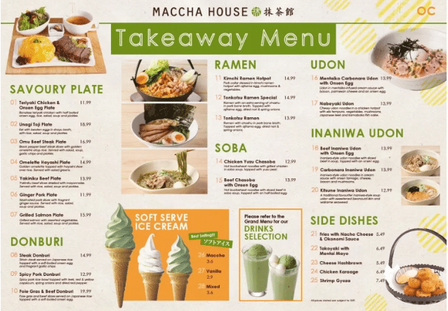 Maccha House Menu Singapore List