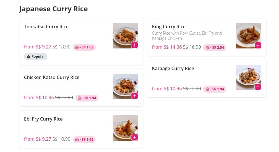 Yen Izakaya Menu Singapore Curry Rice