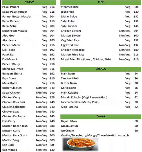 Royal Indian Restaurant Menu Singapore List