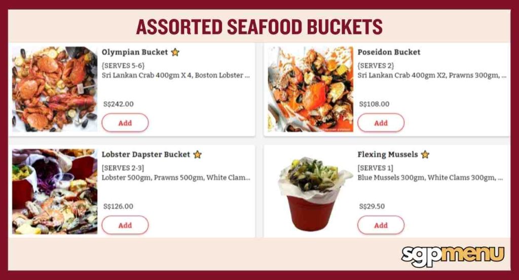 Cajun On Wheels Menu - Assorted Seafood Buckets