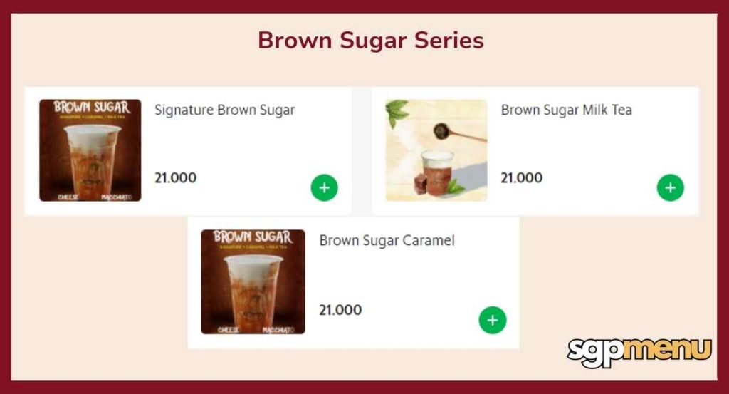 Koma Menu Singapore - Brown Sugar Series