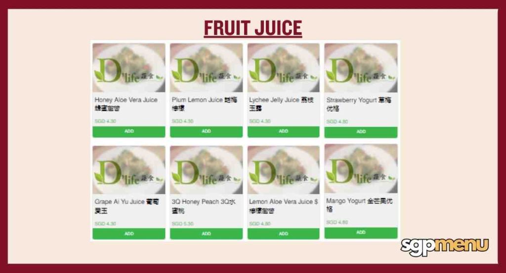 D’Life Prices - Fruit Juice