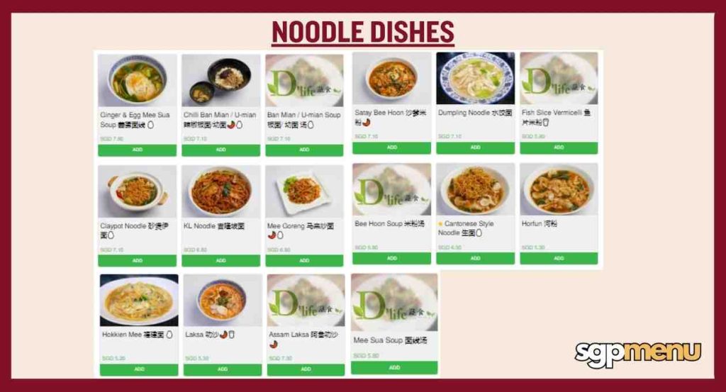 D’Life Noodle Dishes