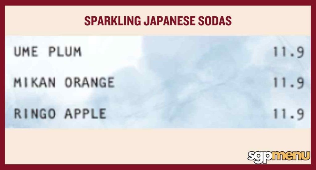 Sparkling Japanese Sodas Menu