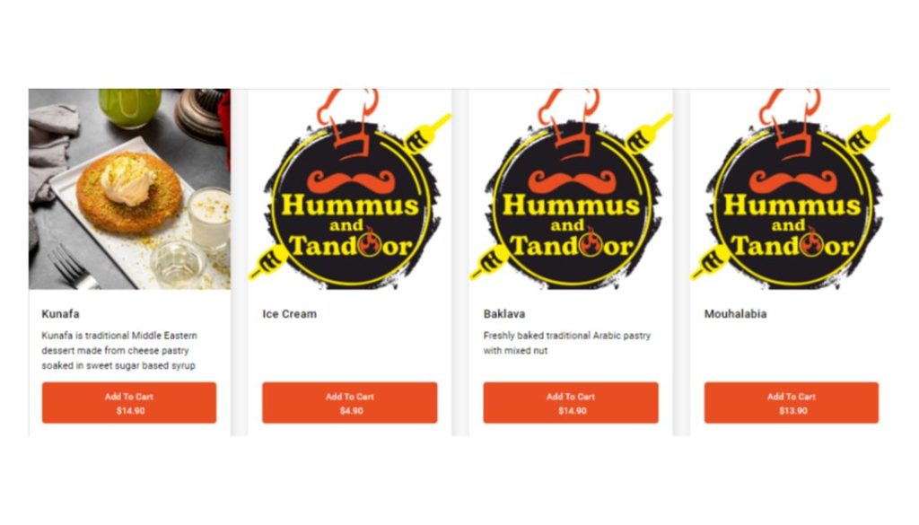 Hummus and Tandoor Menu Prices - Desserts