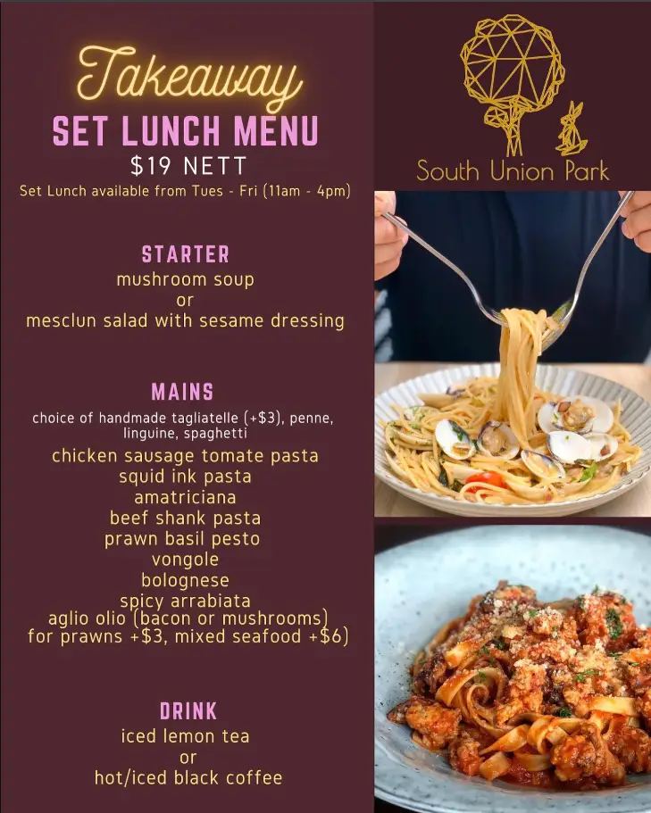 South Union Park Menu Singapore